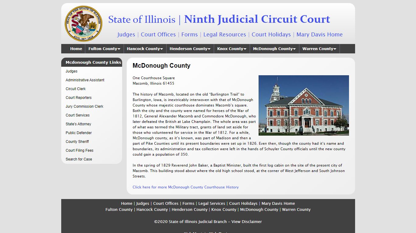 Mcdonough County Links - Ninth Judicial Circuit Court